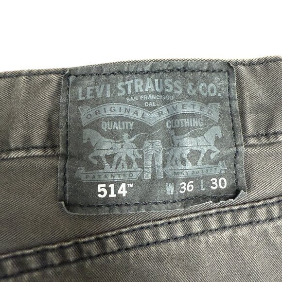 EUC Men's LEVI'S 514™ Straight Fit Jeans Graphite Twill Jeans | Size 36 X 30 - Picture 7 of 11